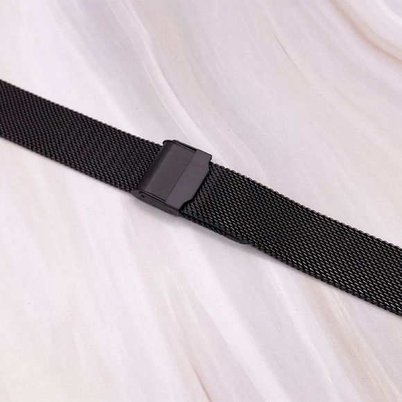 Black Plated Stainless Steel Mesh Watch Strap Quick Release 14mm 16mm 18mm 22mm - Picture 1 of 3